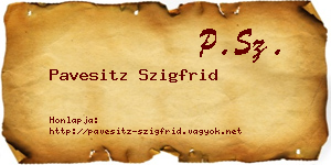 Pavesitz Szigfrid névjegykártya